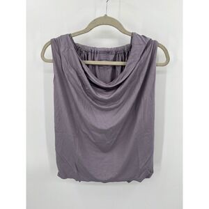 White Sierra Tangier Tank Top Pale Shadow Purple Cowl Neck Bamboo Blend S/M NEW